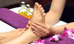 Reflexology-based Thai foot massage — relief for tired feet near Greenock Ocean Terminal.